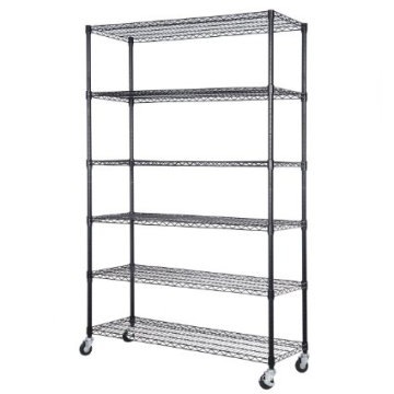 Rack de rangement réglable en fil métallique NSF avec roues